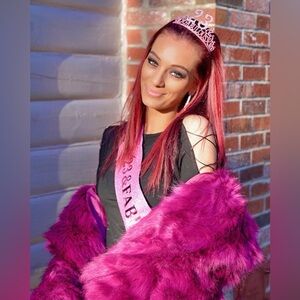 Fashion Nova Fuchsia Faux Fur Jacket